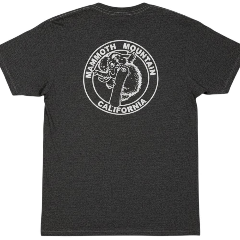 Mammoth Mountain California Shirt Adults M Dark Gray Snowboard Short Sleeve Tee